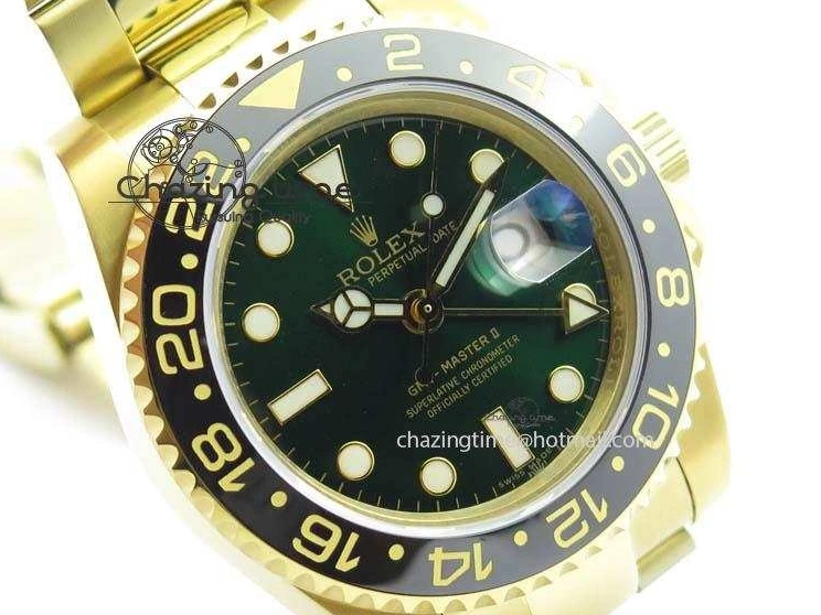 GMT-Master Bezel On Bracelet YG II Bp-Maker Green Ceramic YG A3186 116718LN Dial 1002